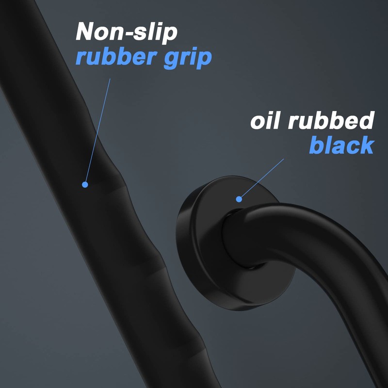 2 Pack 16 Inch Anti-Slip Shower Grab Bars w/Rubber Grip,