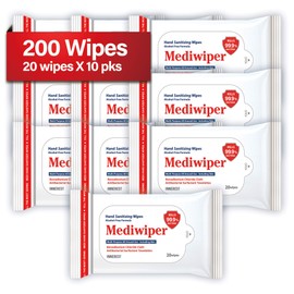 Refreshing Wet Wipes Travel Size Alcohol-Free Wipe Sanitizes/Cleans/Deodorizes Bulk Wipes (200 Wipes, 20 x 10pks)