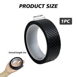 Carbon Film, 3 cm x 5 m Car Door Sill Plates, Carbon Fibre Sticker, Paint Protection Film, Used for Paint Protection, Door Edge Protection, Door Sill Protection, Car Bumper Protector
