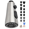 Stainless Faucet Head Replacement with 15 Adapters Compatible with Moen/Delta/Kohler