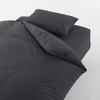 MUJI Washed Fitted Sheet Dark Grey Small Size 80x198x18-28cm 83344283