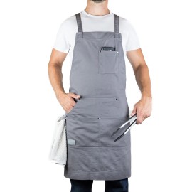 Hudson Durable Goods - Professional Grade Chef Apron for Kitchen, BBQ, and Gr...