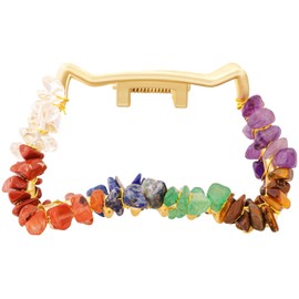 MINACHI Boho Hair Claw with Mixed Colorful Stone Chips, Handmade Gold Tone Hair Clip for Women