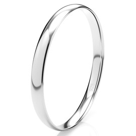 Metal Factory Sterling Silver 2MM High Polish Plain Dome Tarnish Resistant Comfort Fit Wedding Band Ring Sz 4