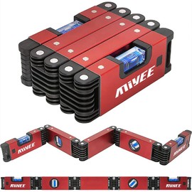 MiYee Multi-Function Foldable Level Measuring Tool 28 Inch Folding Magnetic Woodworking Tools Bubbles Accurate Multi-Angle Measurement