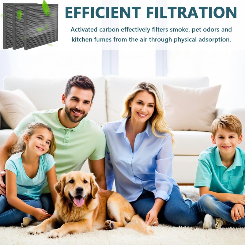 3pcs Carbon Filter Replacement Compatible with Vevor Air Scrubber ZHP2301-550/