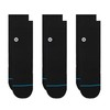 Stance Icon Quarter Socks 3-Pack (Black, Small)