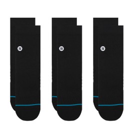 Stance Icon Quarter Socks 3-Pack (Black, Small)