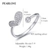 PEARLOVE 925 Sterling Silver Adjustable Ring Stackable Open Rings for