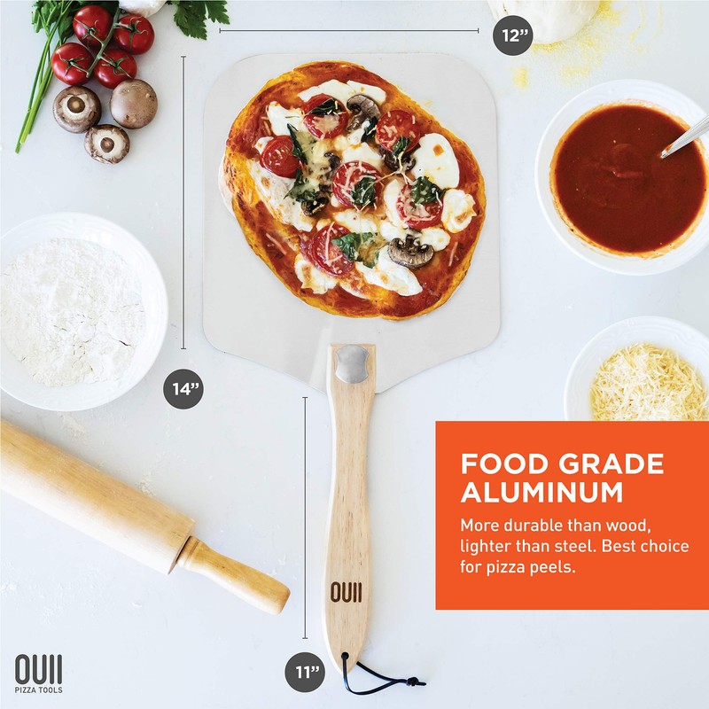 OUII OUII Aluminum Pizza Peel Metal - 12 x 14
