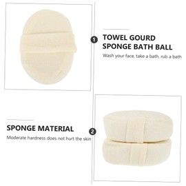 TOVINANNA 2pcs Natural Loofah Sponges Exfoliating Bath Scrubbers for for Body Washing and Massage Compact Quick-drying Housewarming