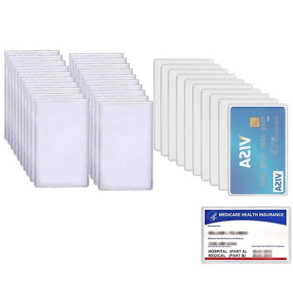 Transparent Plastic Vertical ID Credit Card Holder Protector Sleeve,PVC Wallet