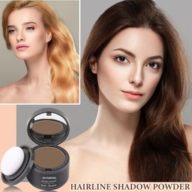 Hairline Powder Root Touch Up Hair Powder,Hairline Shadow Root Cover Up Hair Toppers for Women & Men,Hairline Shadow Powder Stick Hair Root Touch Up for Thinning Hair(Dark Brown)