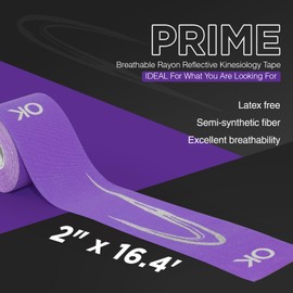 OK TAPE Kinesiology Tape 5cm x 5m Reflective Prints Elastic Sports Tape for Shoulder,Ankle,Elbow, Knee Support,Waterproof PhysioTape for Joint and Muscle Pain Body Tape, 2 Rolls Purple