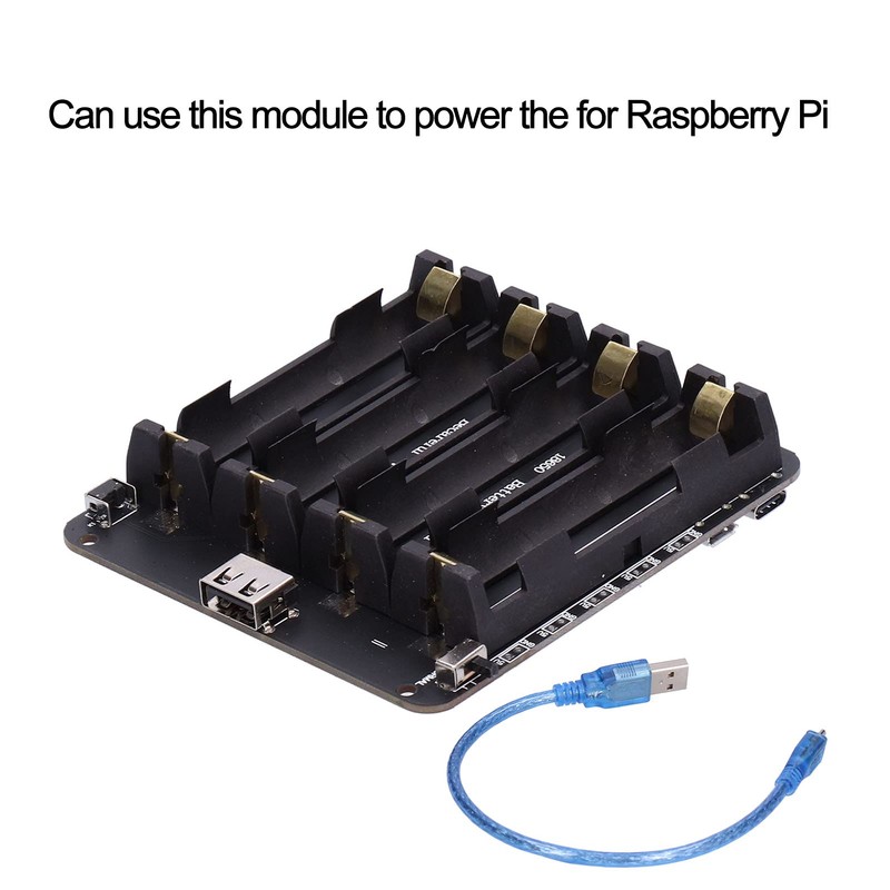 18650 Battery Holder Case 4-Channel Micro USB Interface Battery Box