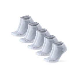 DANISH ENDURANCE Low-Cut Long Distance Running Socks, Sweat Wicking, Cushioned & Anti-Blister, for Men & Women, 3 & 5-Pack, White 5-pack, Small
