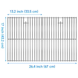 17" Cooking Grates for Home Depot Nexgrill 720-0830H, 720-0830D, 720-0783E, 720-0783C, 17 Inches Stainless Steel Cooking Grids Grill Replacement Parts for Nexgrill 720-0888 720-0888N