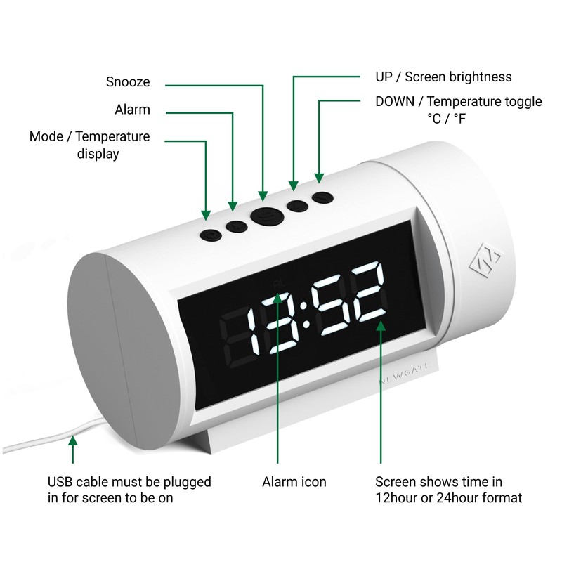 NEWGATE® Digital Retro Alarm Clock - LED Alarm Clock -