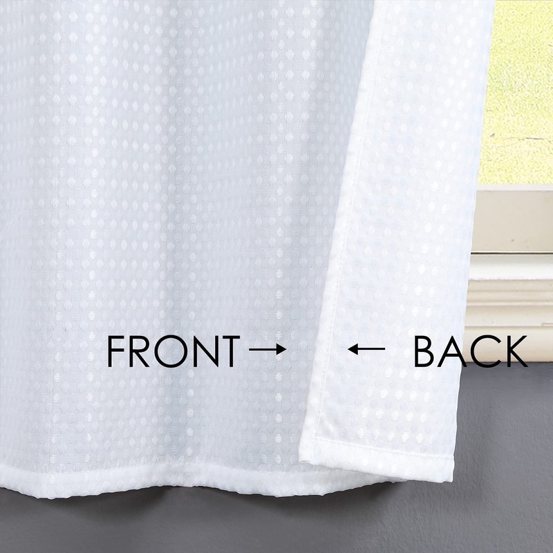 Home Queen White Water Resistant Bathroom Window Curtains,36WX45L Inch |