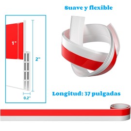 BEAUTY CHOICE Guardapolvo para Puerta 2PCS, Cubre Polvo Puerta de 3 Capas 37IN, Burlete para Puerta con Bloqueo, Atrapa Polvo para Puerta con Bloqueo de Ruido/Viento/Insectos(Blanco)