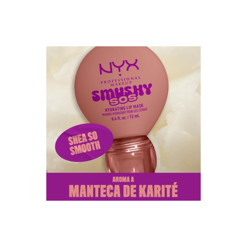 NYX Professional Makeup, Smushy SOS, Mascarilla Hidratante para Labios, Tono