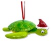 Sea Turtle with Santa Hat Christmas Tree Ornament