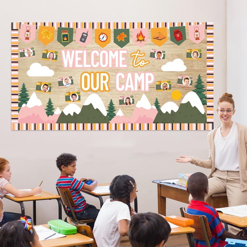 Camping Bulletin Board Set Woodland Classroom Decor Welcome to Our