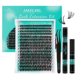 Lash Extension Kit,DIY Individual Lashes Clusters Kit,with Bond And Seal,Eyelash Remover For Eyelashes Extensions,Applicator Tool For False Eyelash Clusters 320Pcs At Home(30D,D-Mix10-16|set)