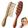Hinbkenla Loc Comb 2Pcs Golden Sandalwood