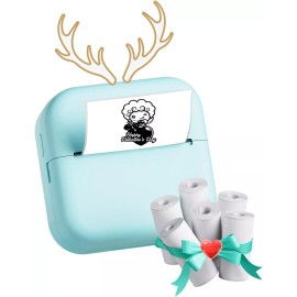 Phomemo M02L Pocket Sticker Maker Inkless Thermal Printer + 6 Roll Paper Gift