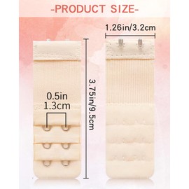 JELIEE 6 PCS Women's Bra Extenders 2 Hook 3 Row Soft Comfortable Stretchy Bra Extension Strap Elastic Bra Band Hook Bra Strap Extender Bra Extenders 2 Hooks Plus Size