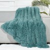 GONAAP Fuzzy Faux Fur Throw Blanket Light Teal Super Soft
