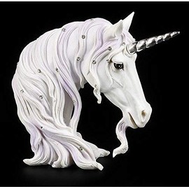 Unicorn Head Statue with Jewels Small White Unicorn Figure Ornament