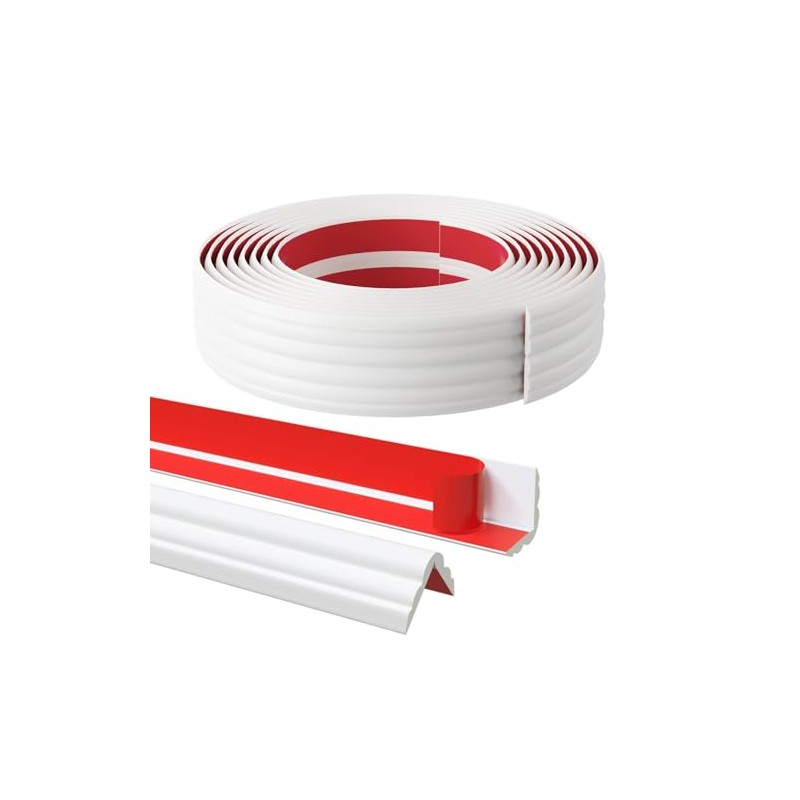 20FT Flexible Wall Corner Protector Moulding Trim, Peel and Stick