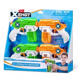 X-shot Water Stealth Soaker Pistola Lanzadora De Agua 4 Pcs