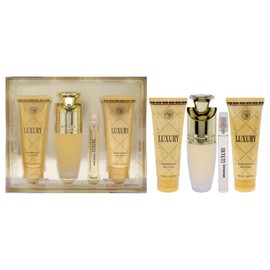 New Brand Luxury for Women - 4 Pc Gift Set 3.3oz EDP Spray, 4.4oz Shower Gel, 4.4oz Body Lotion, 0.5oz EDP Spray
