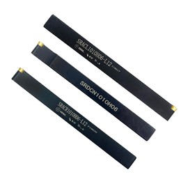 3/8 “ (10mm) SRACR/SRACL/SRDCN1010 H06 Lathe Turning Tool Holder Set + 3pcs RCMT0602M0 Round CVD Coated Inserts, Suitable for Stainless Steel Machining