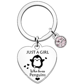 SDOFY Penguin Gifts for Women Girls Penguin Gifts Penguin Keyring Keychain Penguin Lovers Gift Just A Girl Who Loves Penguins