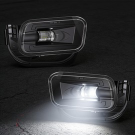 Daikokuya Full LED Fog Lights with Lens Fit for 2009-2012 Dodge Ram 1500,2010-2018 Ram 2500 3500 Pickup Truck Fog Light Assembly, Upgrade and Modified Direct Replacement Len Fog Lamps 1 Pair, Black