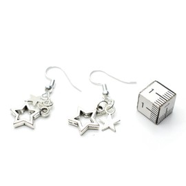 Double Star MINIBLINGS Star Earrings Six-Point Christmas Star Silver of 2