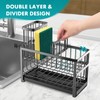 Sinnsally Kitchen Sponge Holder,2 Tier Sink Caddy Organizer with High