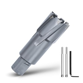 GRIXLEN 7/8" x 2" Annular Cutter with Weldon Shank,Carbide Tip Annular Drill Bit for Stainless Steel, Iron (2" Depth, 7/8" Diameter)