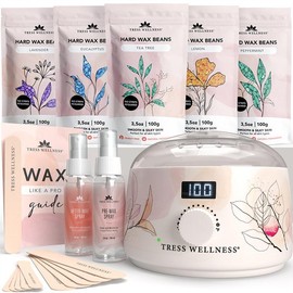 Super Saver Wax Kit by Tress Wellness | Armpit, Face, Brazilian & Bikini Waxing | All-in-One Hair Removal Waxing Kit - Sensitive Skin Body Care for:_WATERCOLOR - Flower Pink