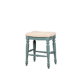 Linon Marino 25" Wood Backless Counter Stool in Blue