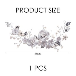 1 Piece White Flower Leaf Headdress, Flower Hair Accessories, Flower Leaf Hair Clip, Women's Hair Clip, Women's Flower Hair Clip, Fashionable Party Hair Accessories