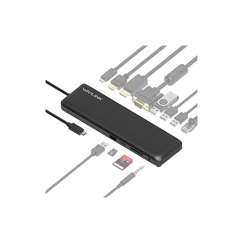 WAVLINK USB-C Hub 12-in-1 Multi-functional Mini Docking Station HDMI 4K
