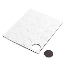 U Brands White Round Magnets, 0.75 Inch, 20 Count, Strong Small Circle Magnets for Whiteboards, Lockers, Refrigerators, Magnetic Boards, Classroom, Office, Crafts