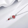 Lotus Necklace Sterling Silver Lotus Flower with Birthstone Pendant Necklace