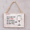 Set of 6 Wooden Wine Signs, 7 x 10 cm,
