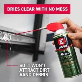 3-IN-ONE RVcare Slide-Out Silicone Lube with SMART STRAW SPRAYS 2 WAYS, 11 OZ